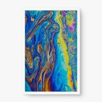 Quadro Decorativo Abstrato Holográfico – arte vibrante e fluida