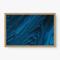 Quadro Decorativo Abstrato Suminagashi Colorful II – Azul Fluido