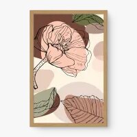 Quadro Decorativo Sketch Flor Folhas – Arte Minimalista Contemporânea