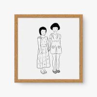 Quadro Decorativo Sketch Two Girls – Arte Minimalista Emocional