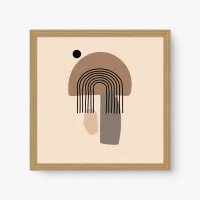 Quadro Decorativo Sketch Arco – Arte Minimalista em Tons Terrosos