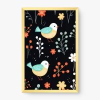 Quadro Decorativo Sketch Passarinhos – Arte Moderna e Encantadora