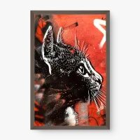 Quadro Decorativo Steer Art Black Cat – Street Art Urbana