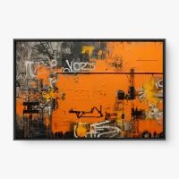 Quadro Decorativo Street Art Muro Laranja - Quadros de street art Quadro Decorativo Street Art Muro Laranja - Quadros de street art