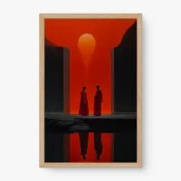 Quadro Decorativo Estacionado no Deserto – Arte Surreal Retrô