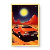 Quadro Decorativo Estacionado no Deserto - Quadros surrealistas