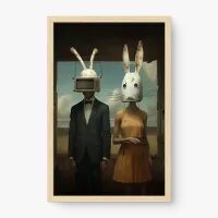 Quadro Decorativo Coelhados – Arte Surreal e Conceitual