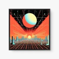 Quadro Decorativo Cidade Gráfica – Arte Surreal Futurista