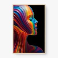 Quadro Decorativo Busto Arco-íris - Quadros surrealistas