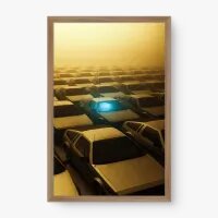 Quadro Decorativo Pátio de Carros – Arte Surreal Urbana