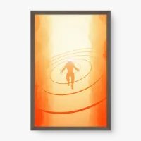 Quadro Decorativo Astronauta Levitando – Arte Surreal Cósmica