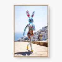 Quadro Decorativo Coelha Corredora – Arte Surreal e Futurista