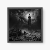 Quadro Decorativo A Caminho do Farol – Arte Surreal Sombria