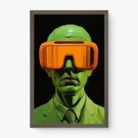 Quadro Decorativo Green Man – Arte Surreal e Futurista com Impacto Visual