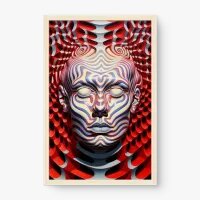 Quadro Decorativo Face Psicodélica - Quadros surrealistas