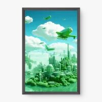 Quadro Decorativo Futuro Esmeralda - Quadros surrealistas Quadro Decorativo Futuro Esmeralda - Quadros surrealistas