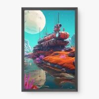 Quadro Decorativo Submarino Vermelho - Quadros surrealistas Quadro Decorativo Submarino Vermelho - Quadros surrealistas