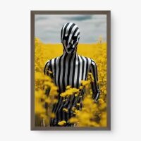 Quadro Decorativo Homem Listras – Arte Surreal Moderna e Conceitual
