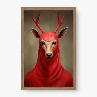 Quadro Decorativo Cervo de Capa – Arte Surreal e Minimalista