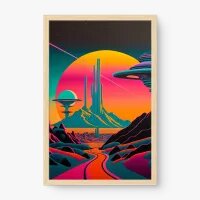 Quadro Decorativo Planeta Gradiente - Quadros surrealistas Quadro Decorativo Planeta Gradiente - Quadros surrealistas