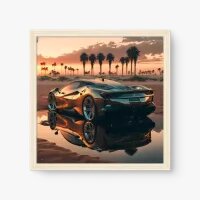 Quadro Decorativo Carro no Litoral | Luxo e Liberdade