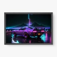 Quadro Decorativo Carro Neon | Estilo Retrô Futurista