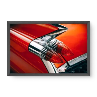 Quadro Cadillac Eldorado Biarritz decorativo vintage vermelho clássico cromado Quadro Cadillac Eldorado Biarritz decorativo vintage vermelho clássico cromado
