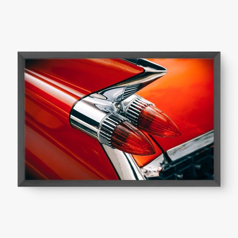 Quadro Cadillac Eldorado Biarritz decorativo vintage vermelho clássico cromado