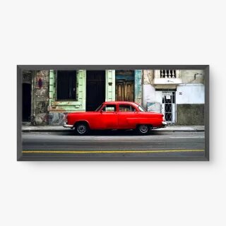 Quadro Decorativo Carro Vintage Vermelho – arte retrô urbana Quadro Decorativo Carro Vintage Vermelho – arte retrô urbana