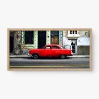 Quadro Decorativo Carro Vintage Vermelho – Arte Retrô Urbana