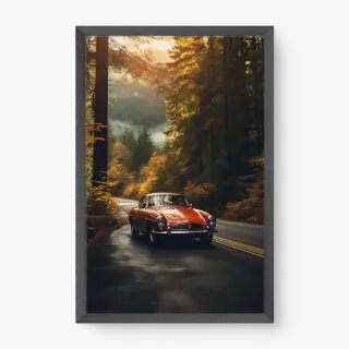 Quadro Decorativo Aventura Clássica – arte automotiva vintage Quadro Decorativo Aventura Clássica – arte automotiva vintage