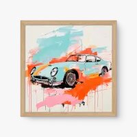 Quadro Decorativo Colorful Vintage Car – Arte Automotiva Pop e Vibrante