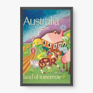 Quadro Decorativo Vintage Austrália – arte retrô e nostálgica inspirada nas paisagens australianas Quadro Decorativo Vintage Austrália – arte retrô e nostálgica inspirada nas paisagens australianas