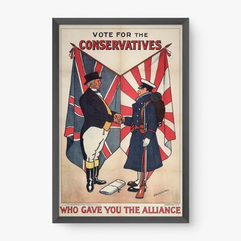 Quadro Decorativo Pôster Votação Reino Unido Vintage – arte retrô inspirada em pôster político britânico Quadro Decorativo Pôster Votação Reino Unido Vintage – arte retrô inspirada em pôster político britânico