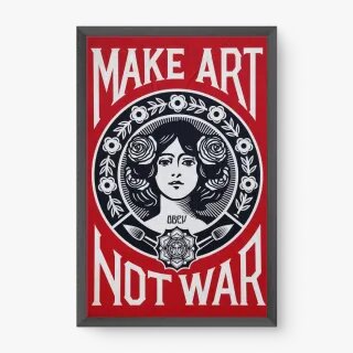 Quadro Decorativo Faça Arte Não Guerra Vintage Quadro Decorativo Faça Arte Não Guerra Vintage