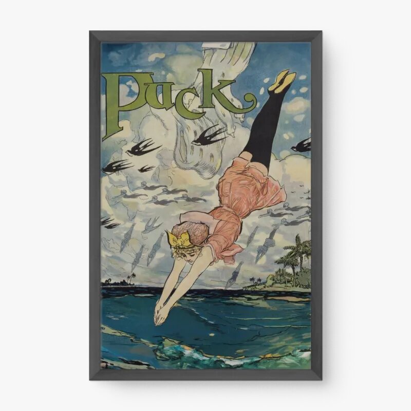 Quadro Decorativo Mergulhadoras Vintage