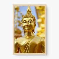 Quadro Decorativo Buda Dourado – Iluminação e Harmonia Espiritual