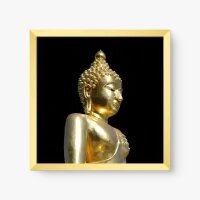 Quadro Decorativo Perfil Buda de Ouro – Arte Zen e Iluminação Espiritual