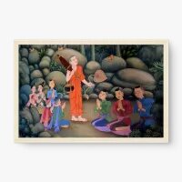 Quadro Decorativo Seguidores de Buda – Arte Espiritual e Devoção Oriental