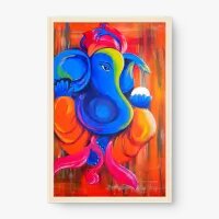 Quadro Decorativo Pintura Ganesha – Arte Vibrante e Energia Espiritual