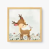 Quadro Decorativo Interações da Natureza – Quadro Infantil Cervo