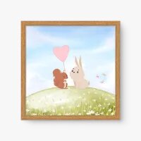 Quadro Decorativo Amigos no Campo - Tema infantil Quadro Decorativo Amigos no Campo - Tema infantil