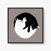 Quadro Decorativo Yin-yang Felino - Tema infantil Quadro Decorativo Yin-yang Felino - Tema infantil