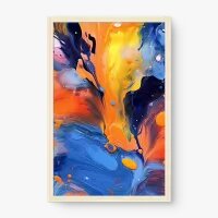 Quadro Decorativo Abstrato Rio de Tintas – Arte Vibrante