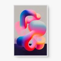 Quadro Decorativo Abstrato Gradiente 3D – Arte Moderna Vibrante