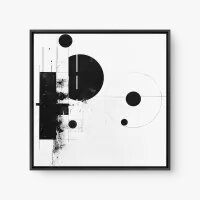 Quadro Decorativo Abstrato Minimalismo PB – Arte em Preto e Branco