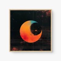 Quadro Decorativo Abstrato Lua Vermelha – Arte Impactante