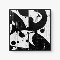 Quadro Decorativo Abstrato Geometria Intrincada P&B