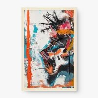 Quadro Decorativo Abstrato Guitarrista
