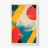 Quadro Decorativo Abstrato Geometria Vibrante